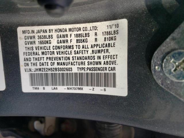 Photo 10 from auction – 2011 HONDA INSIGHT LX with VIN JHMZE2H52BS002603