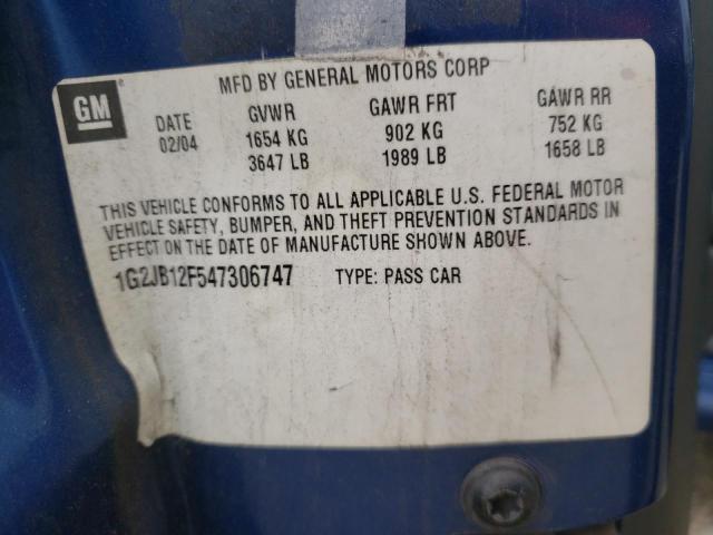 Photo 10 from auction – 2004 PONTIAC SUNFIRE with VIN 1G2JB12F547306747