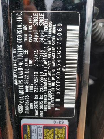 Photo 10 from auction – 2016 KIA SORENTO SX with VIN 5XYPKDA54GG075069