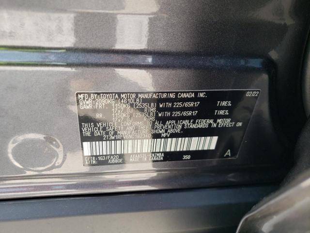 Photo 10 from auction – 2022 TOYOTA RAV4 XLE with VIN 2T3W1RFV6NC182340