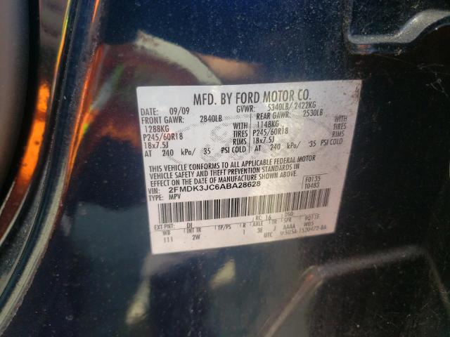 Photo 10 from auction – 2010 FORD EDGE SEL with VIN 2FMDK3JC6ABA28628