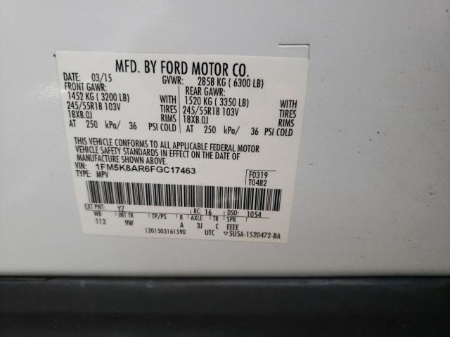 Foto 10 de la subasta – 2015 FORD EXPLORER P con VIN 1FM5K8AR6FGC17463