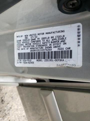 Photo 10 from auction – 2003 TOYOTA COROLLA CE with VIN 1NXBR32E23Z076269