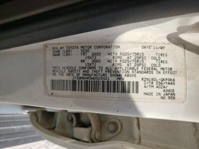 Photo 10 from auction – 1998 TOYOTA 4RUNNER with VIN JT3GM84R5W0025421