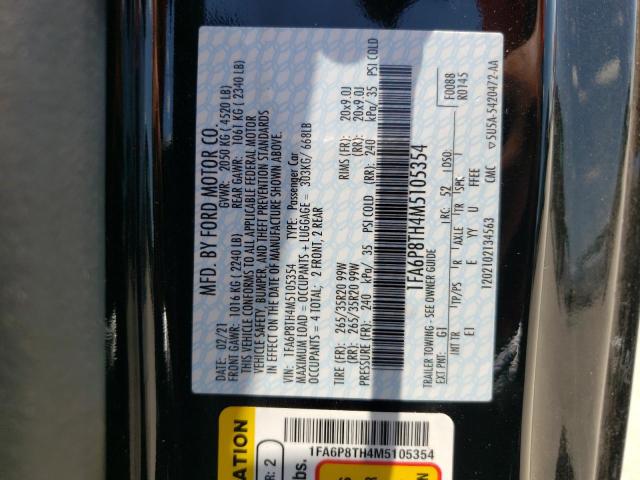 Photo 10 from auction – 2021 FORD MUSTANG with VIN 1FA6P8TH4M5105354