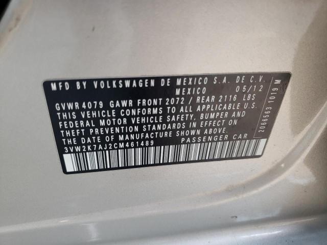 Photo 10 from auction – 2012 VOLKSWAGEN JETTA BASE with VIN 3VW2K7AJ2CM461489