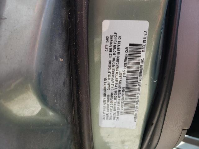 Photo 10 from auction – 2003 SUBARU LEGACY L with VIN 4S3BE635637213261
