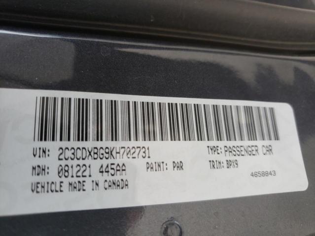 Photo 10 from auction – 2019 DODGE CHARGER SX with VIN 2C3CDXBG9KH702731