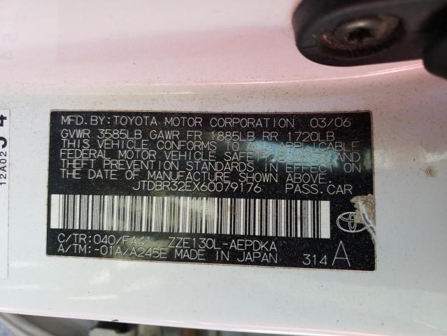 Photo 10 from auction – 2006 TOYOTA COROLLA CE with VIN JTDBR32EX60079176
