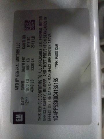 Photo 10 from auction – 2012 BUICK VERANO with VIN 1G4PP5SK0C4139169