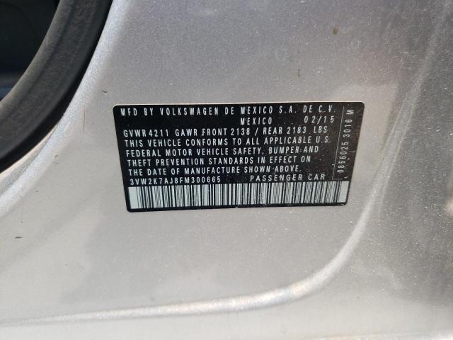 Photo 10 from auction – 2015 VOLKSWAGEN JETTA BASE with VIN 3VW2K7AJ8FM300665