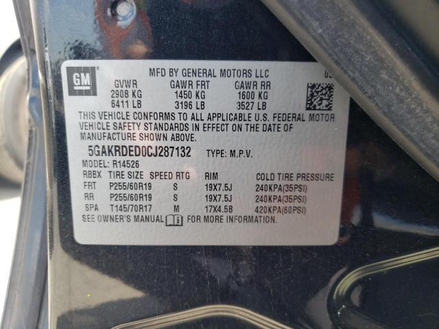 Photo 10 from auction – 2012 BUICK ENCLAVE with VIN 5GAKRDED0CJ287132