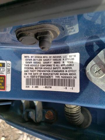 Photo 10 from auction – 2010 HONDA CIVIC LX with VIN 19XFA1F59AE042871