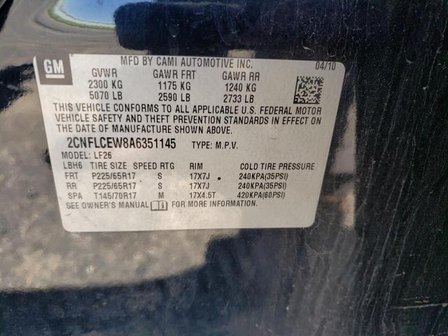Photo 10 from auction – 2010 CHEVROLET EQUINOX LS with VIN 2CNFLCEW8A6351145