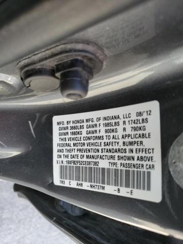 Photo 10 from auction – 2012 HONDA CIVIC LX with VIN 19XFB2F52CE087382