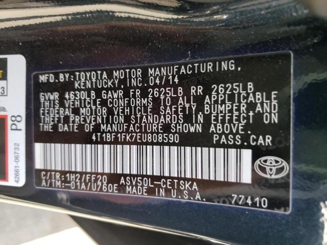 Photo 10 from auction – 2014 TOYOTA CAMRY L with VIN 4T1BF1FK7EU808590