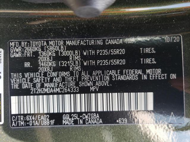 Photo 10 from auction – 2021 LEXUS RX 350 with VIN 2T2HZMDA4MC264333