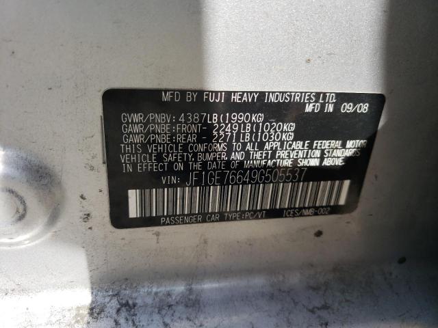 Photo 10 from auction – 2009 SUBARU IMPREZA WR with VIN JF1GE76649G505537