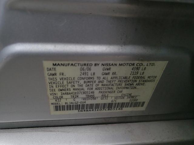 Photo 10 from auction – 2007 NISSAN MAXIMA SE with VIN 1N4BA41E07C805146