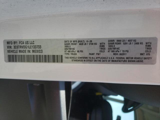 Photo 10 from auction – 2020 RAM PROMASTER with VIN 3C6TRVDG1LE133733