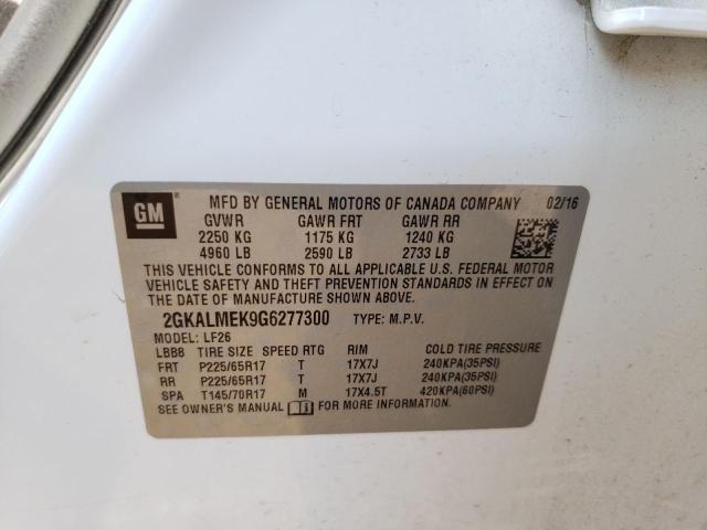 Photo 10 from auction – 2016 GMC TERRAIN SL with VIN 2GKALMEK9G6277300