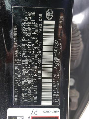 Photo 10 from auction – 2013 TOYOTA CAMRY L with VIN 4T1BF1FK0DU285511