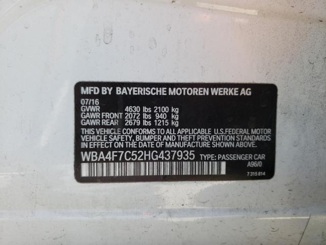 Photo 10 from auction – 2017 BMW 430I GRAN with VIN WBA4F7C52HG437935