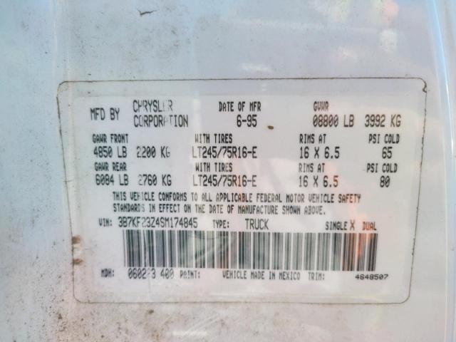 Photo 10 from auction – 1995 DODGE RAM 2500 with VIN 3B7KF23Z4SM174845