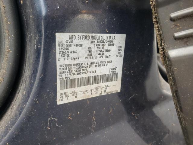 Photo 10 from auction – 2002 FORD EXCURSION with VIN 1FMNU40S22EA14244