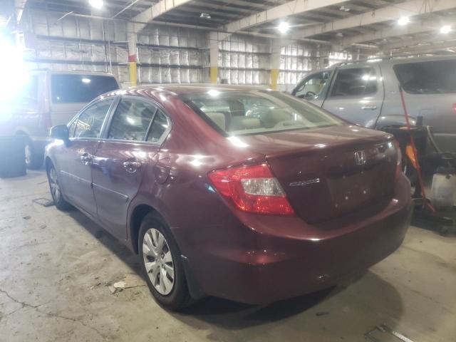 Photo 3 from auction – 2012 HONDA CIVIC LX with VIN 2HGFB2F54CH612819