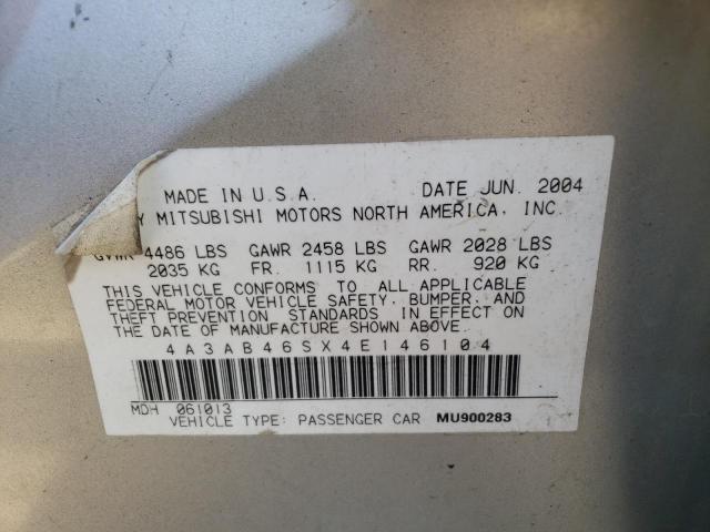 Photo 10 from auction – 2004 MITSUBISHI GALANT LS with VIN 4A3AB46SX4E146104