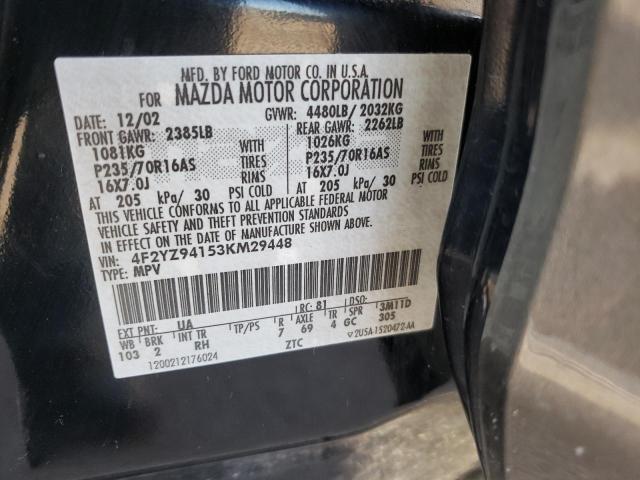 Photo 10 from auction – 2003 MAZDA TRIBUTE LX with VIN 4F2YZ94153KM29448