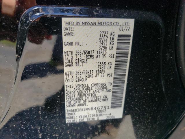 Photo 10 from auction – 2022 NISSAN FRONTIER S with VIN 1N6ED1EK5NN646751