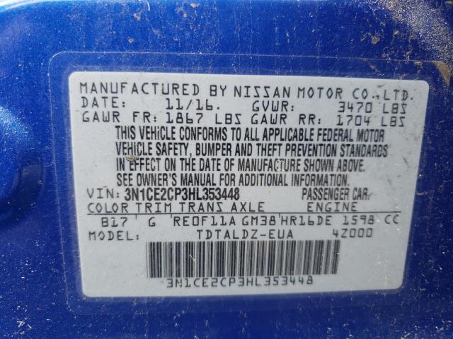 Photo 10 from auction – 2017 NISSAN VERSA NOTE with VIN 3N1CE2CP3HL353448