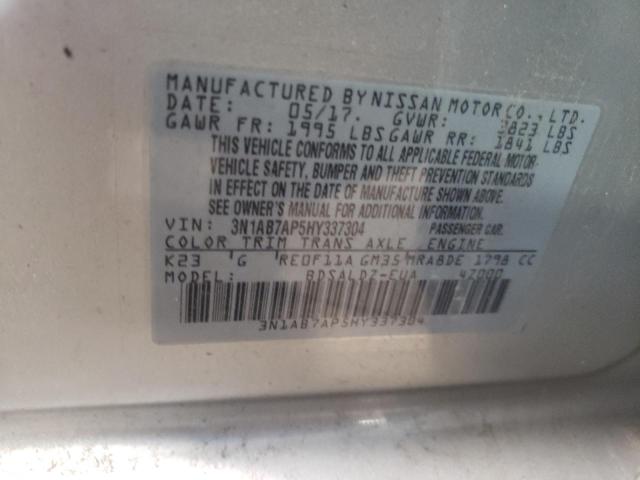 Photo 10 from auction – 2017 NISSAN SENTRA S with VIN 3N1AB7AP5HY337304