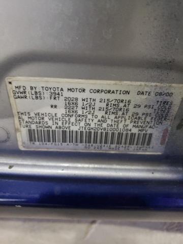 Фото 10 с аукциона – 2001 TOYOTA RAV4 с VIN JTEGH20V810001084