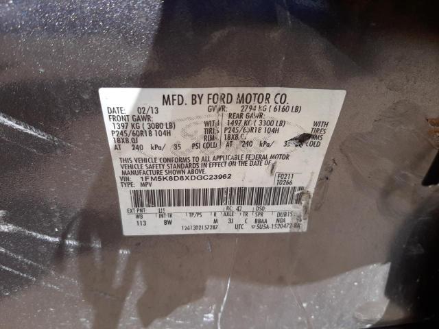 Photo 10 from auction – 2013 FORD EXPLORER X with VIN 1FM5K8D8XDGC23962
