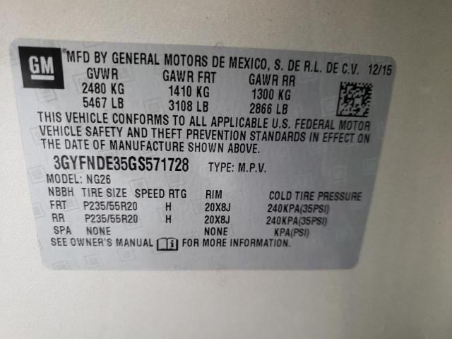 Photo 10 from auction – 2016 CADILLAC SRX PREMIU with VIN 3GYFNDE35GS571728