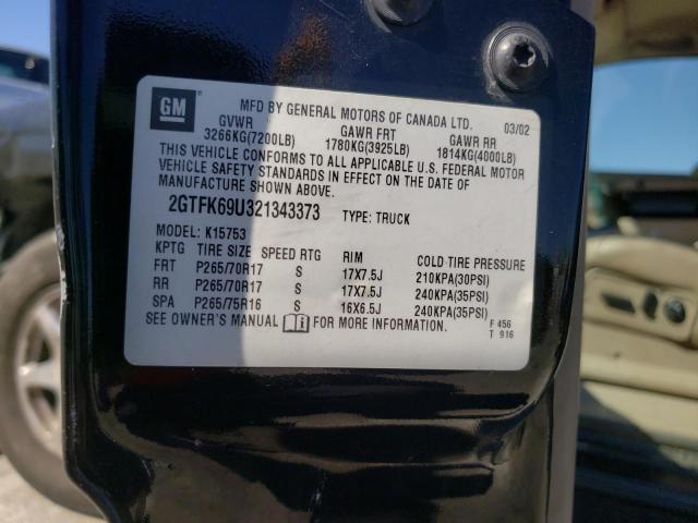 Photo 10 from auction – 2002 GMC SIERRA K15 with VIN 2GTFK69U321343373