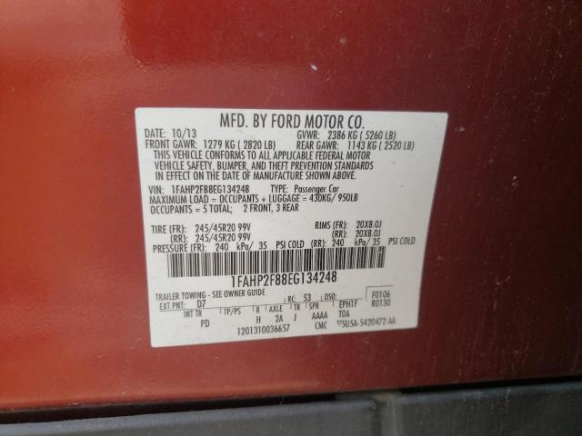Photo 10 from auction – 2014 FORD TAURUS LIM with VIN 1FAHP2F88EG134248