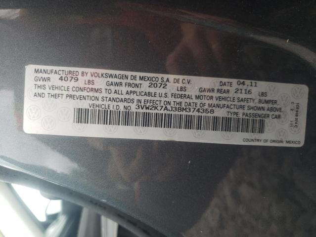 Photo 10 from auction – 2011 VOLKSWAGEN JETTA BASE with VIN 3VW2K7AJ3BM374358