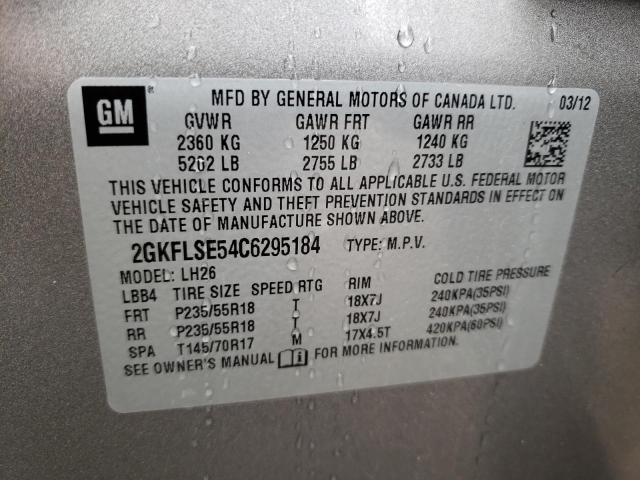 Фото 10 с аукциона – 2012 GMC TERRAIN SL с VIN 2GKFLSE54C6295184
