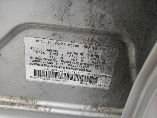 Photo 10 from auction – 2007 MAZDA 3 HATCHBAC with VIN JM1BK344X71653876