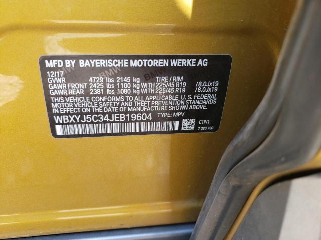 Photo 10 from auction – 2018 BMW X2 XDRIVE2 with VIN WBXYJ5C34JEB19604