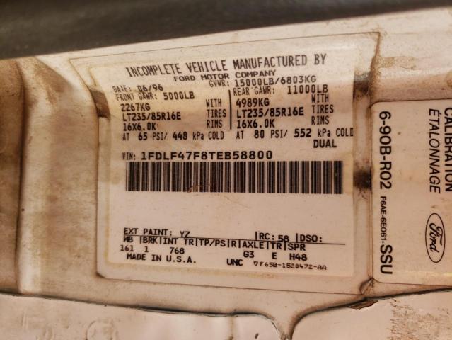 Photo 10 from auction – 1996 FORD F SUPER DU with VIN 1FDLF47F8TEB58800
