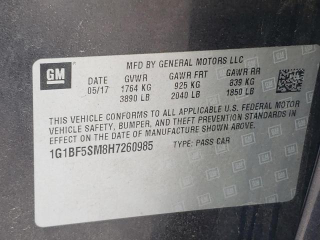 Photo 10 from auction – 2017 CHEVROLET CRUZE PREM with VIN 1G1BF5SM8H7260985