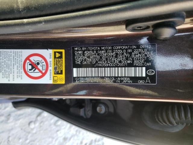 Photo 10 from auction – 2013 LEXUS CT 200 with VIN JTHKD5BH0D2125571