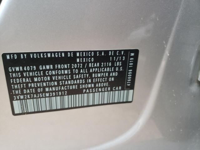 Photo 10 from auction – 2014 VOLKSWAGEN JETTA BASE with VIN 3VW2K7AJ5EM391912