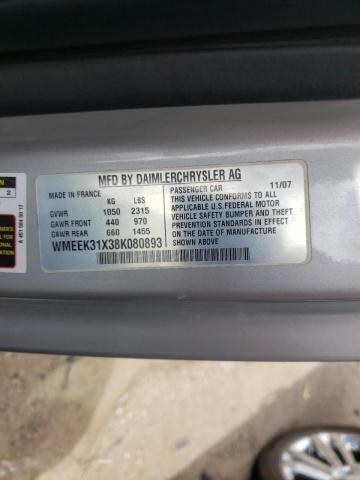 Photo 10 from auction – 2008 SMART FORTWO PAS with VIN WMEEK31X38K080893
