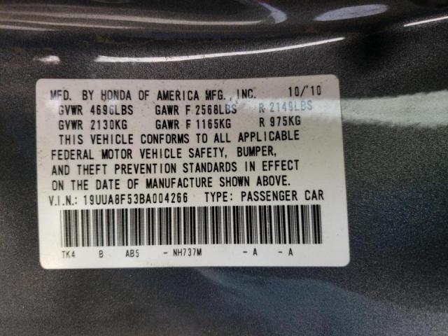 Photo 10 from auction – 2011 ACURA TL with VIN 19UUA8F53BA004266